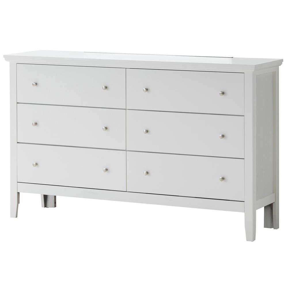 Primo 6-Drawer White Dresser (36 in. X 16 in. X 59 in.). Picture 2