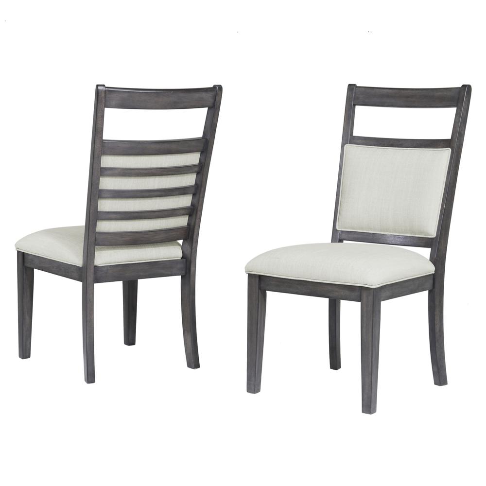 Shades of Gray Weathered Gray Upholstered Side Chair (Set of 2). Picture 2