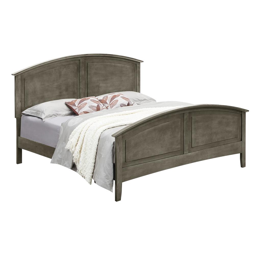 Hammond Gray King Panel Bed with Curved Top Rail. Picture 3
