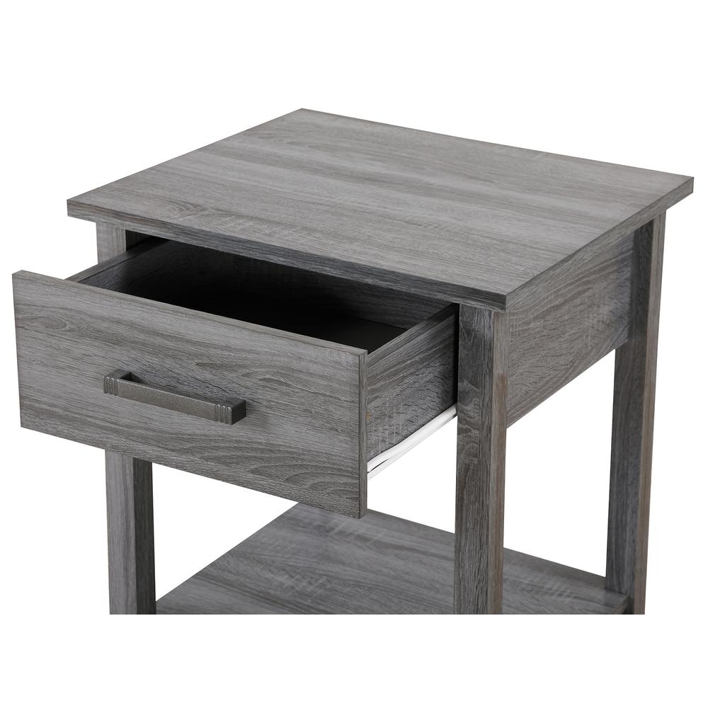 Salem 1-Drawer Gray Nightstand (24 in. H x 19 in. W x 20 in. D). Picture 1