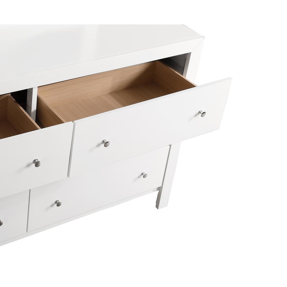 Burlington 6-Drawer White Double Dresser (34 in. X 17 in. X 58 in.). Picture 6