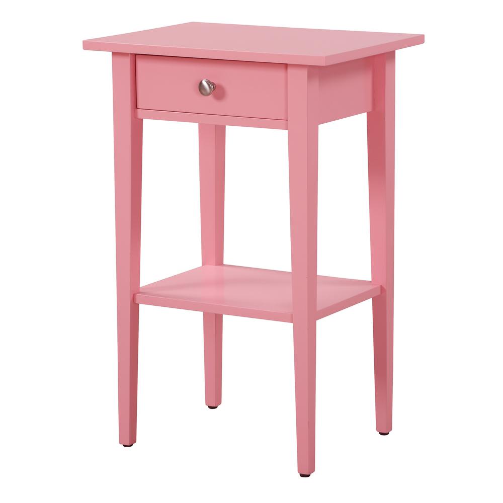 Dalton 1-Drawer Pink Nightstand (28 in. H x 14 in. W x 18 in. D). Picture 2