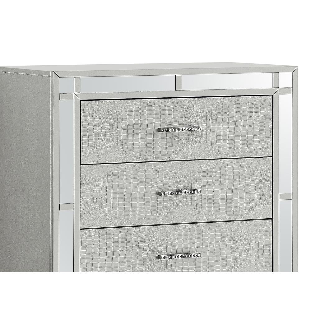 Madison Silver Champagne 5-Drawer Chest of Drawers (33 in. L X 17 in. W X 49 in. H). Picture 6