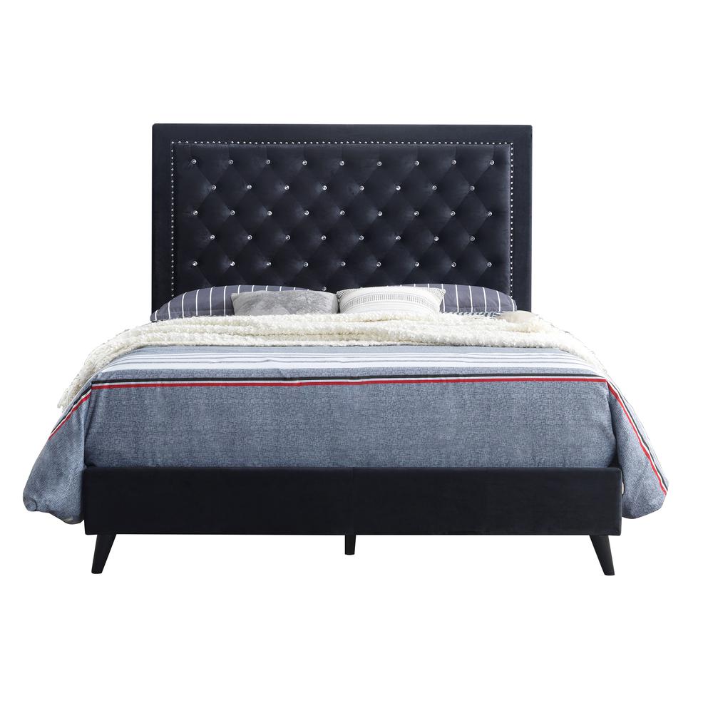 Alba Black Upholstered Full Panel Bed. Picture 2