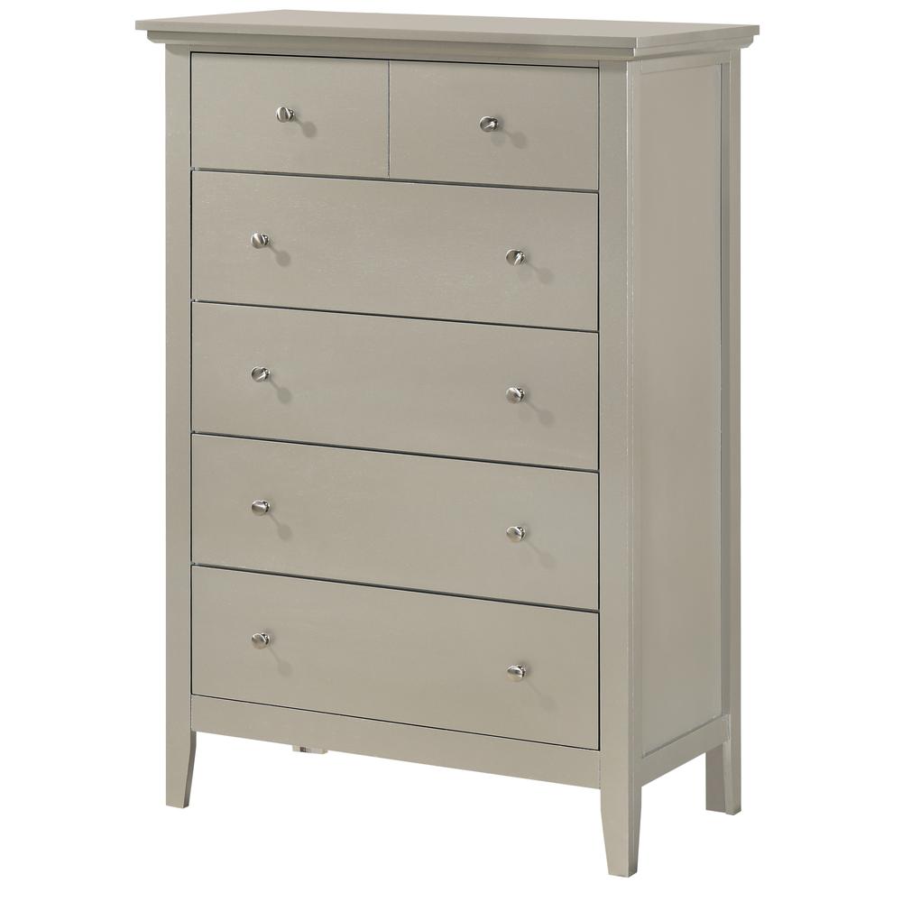 Hammond Silver Champagne 5 Drawer Chest of Drawers (32 in L. X 18 in W. X 48 in H.). Picture 1