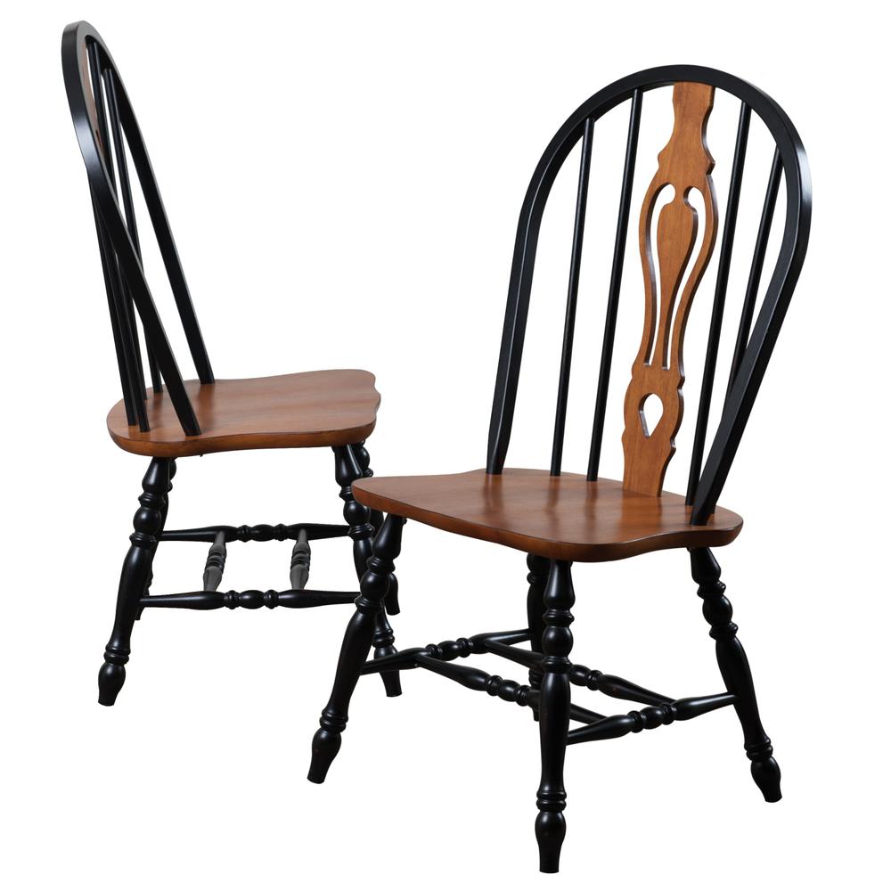 Black Cherry Selections Distressed Antique Black with Cherry Side Chair (Set of 2). Picture 1