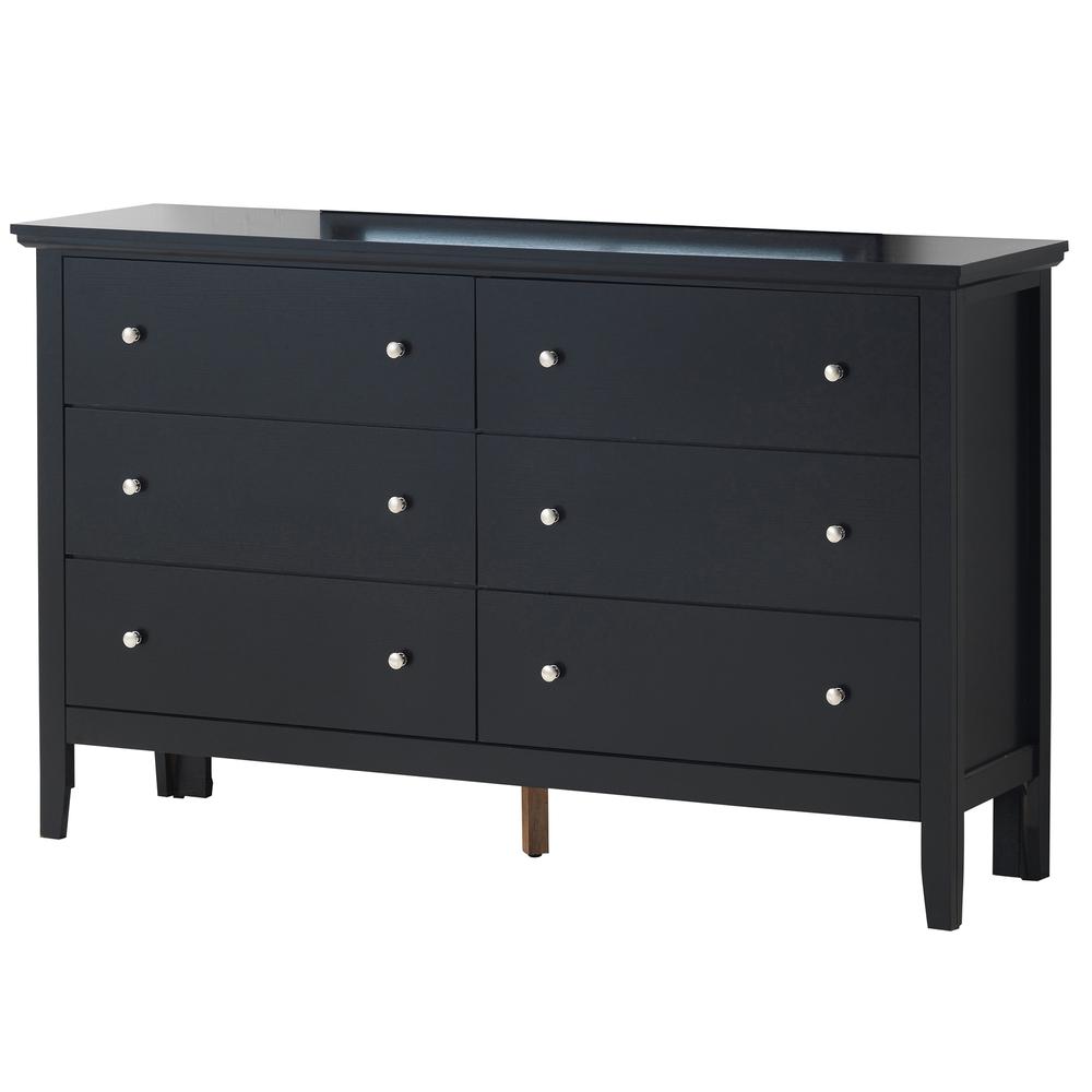 Primo 6-Drawer Black Dresser (36 in. X 16 in. X 59 in.). Picture 2