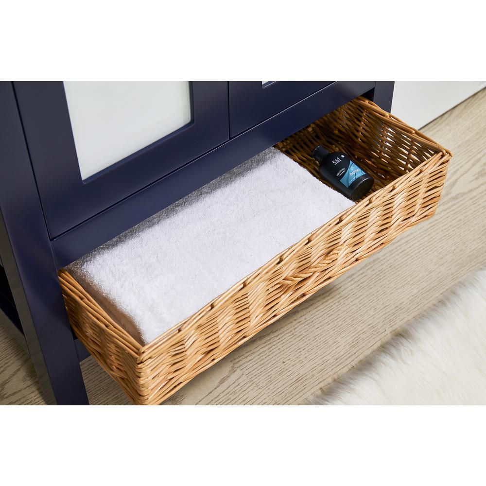 27 in. x 34 in. Dark Blue Engineered Wood Laundry Sink with a Basket Included. Picture 8