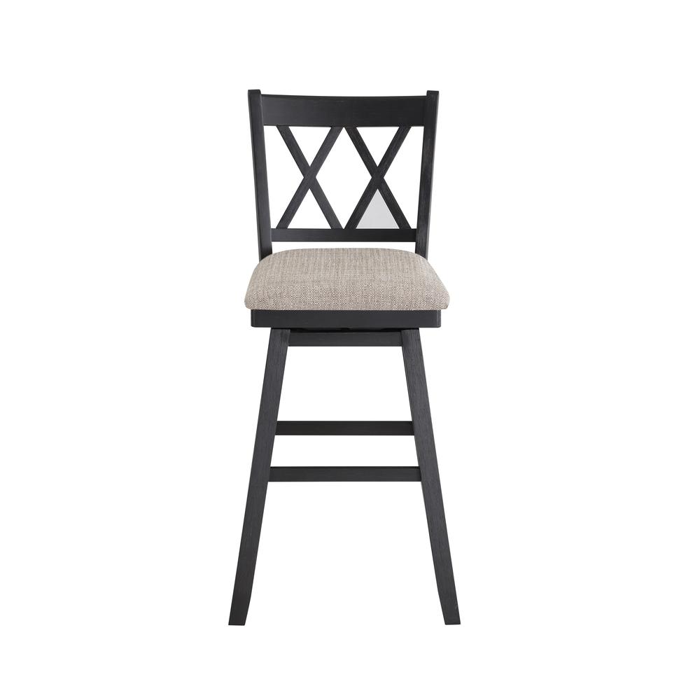 SH XX 42.5 in. Black High Back Wood 29 in. Bar Stool. Picture 1