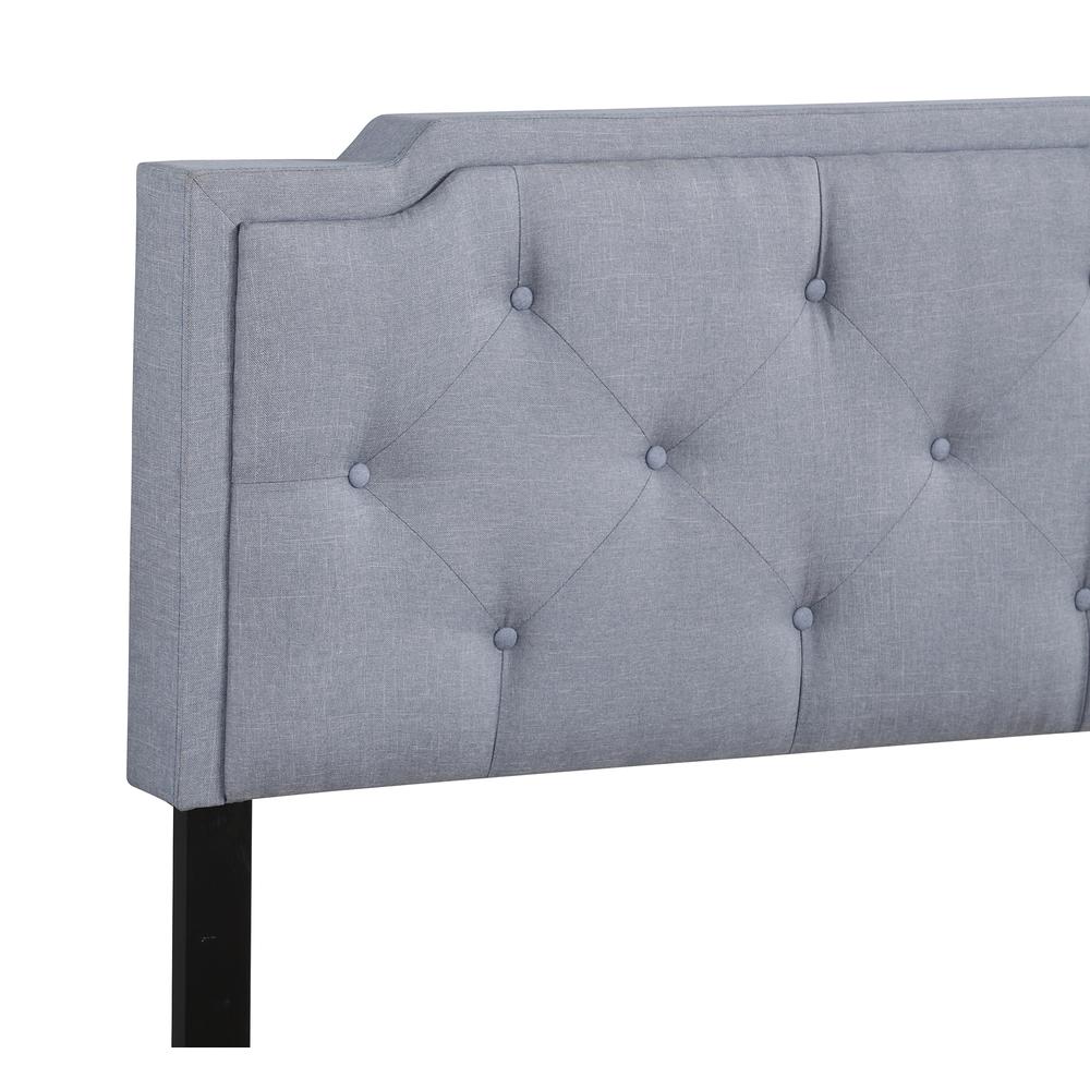 Deb Blue Tufted King Panel Bed. Picture 4