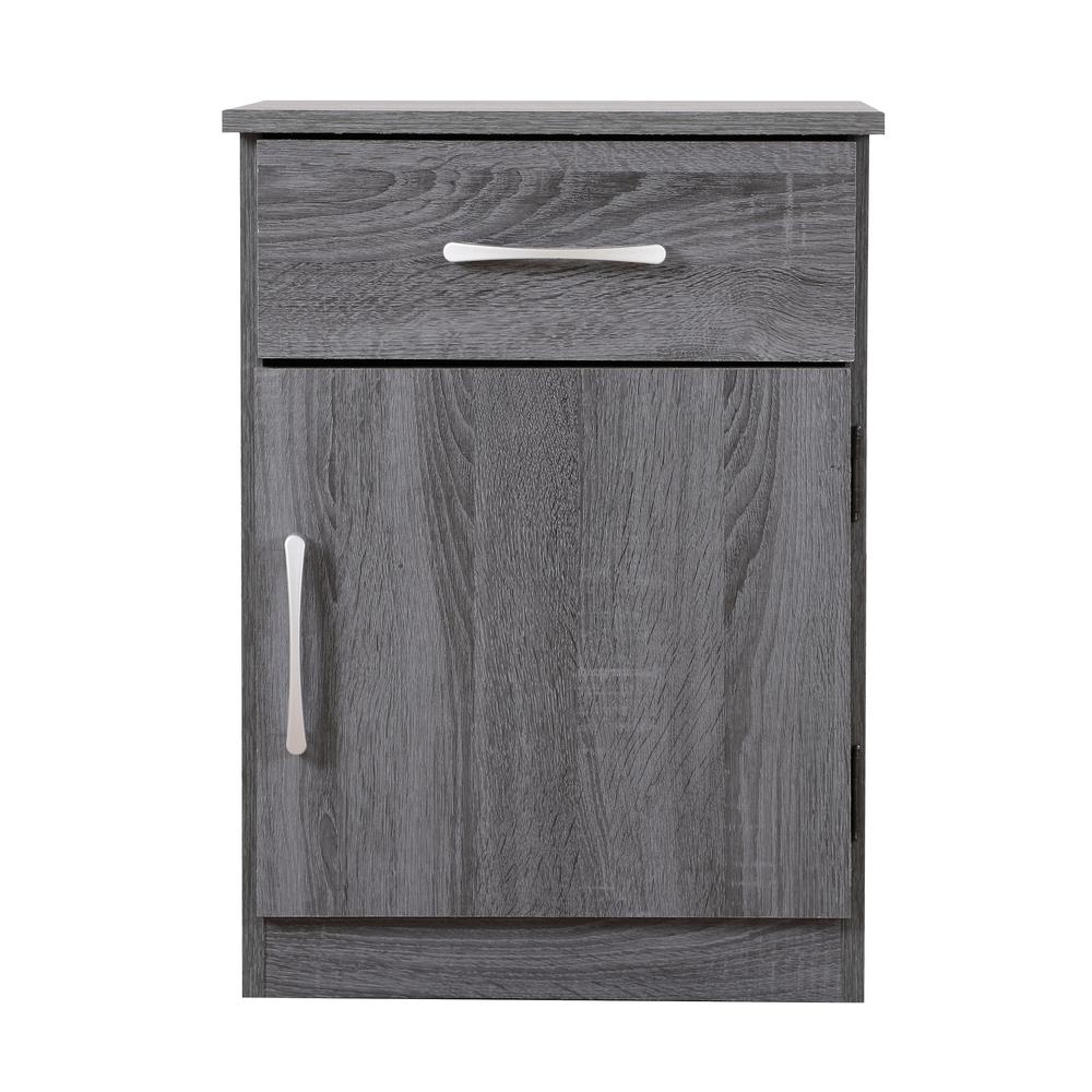 Alston 1-Drawer Gray Nightstand (24 in. H x 16 in. W x 18 in. D). Picture 1