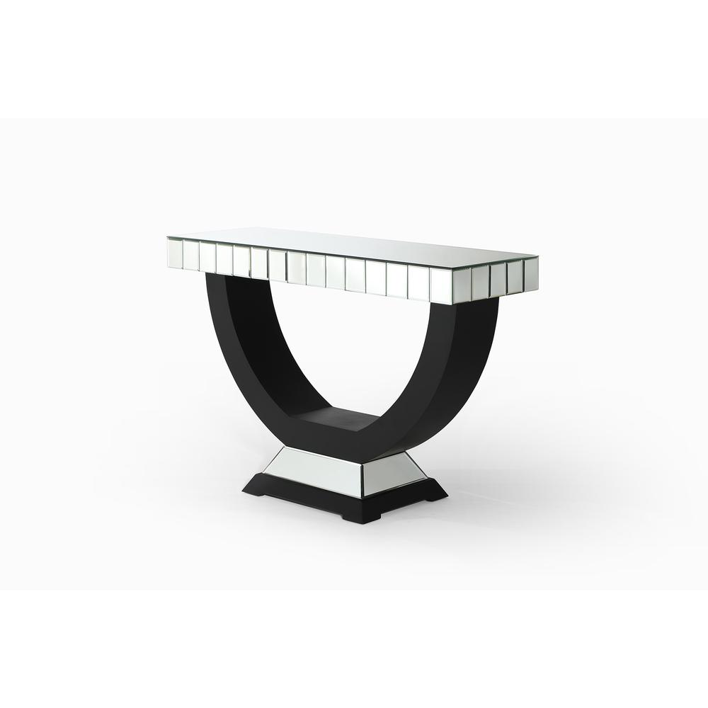 Decor 47 in. Matte Black Rectangle Glass Top Console Table. Picture 2