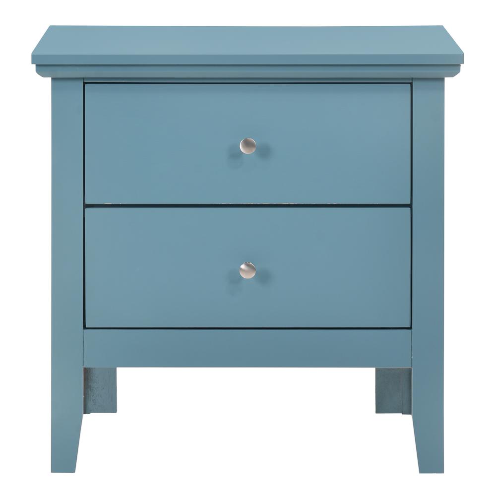 Primo 2-Drawer Teal Nightstand (24 in. H x 15.5 in. W x 19 in. D). Picture 1