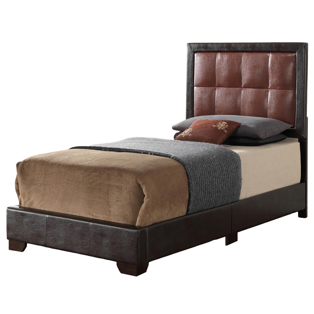 Panello Dark Brown Twin Panel Beds. Picture 1