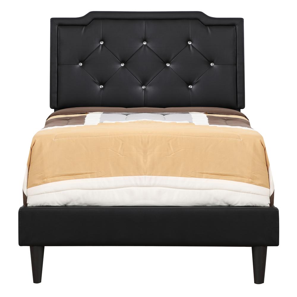Deb Jewel Black Tufted Twin Panel Bed. Picture 2