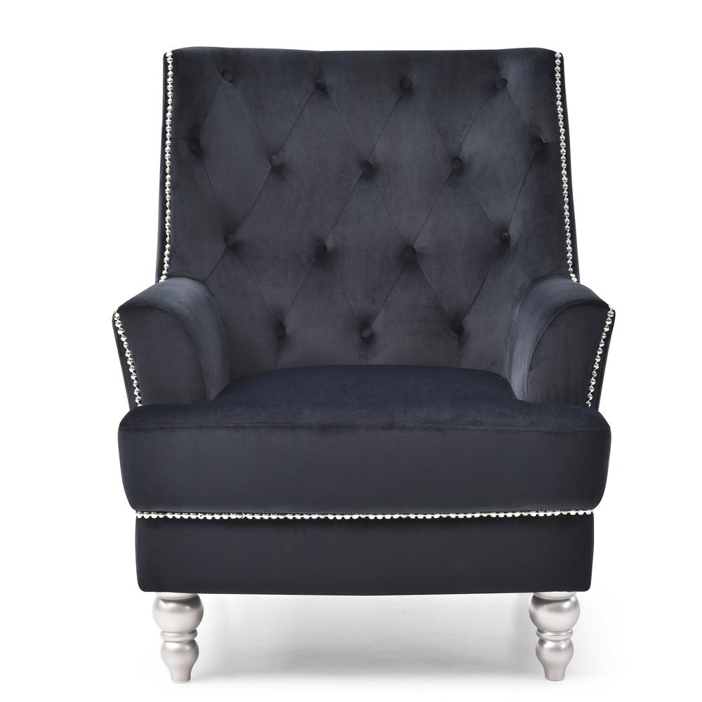 Pamona Black Upholstered Accent Chair. Picture 1