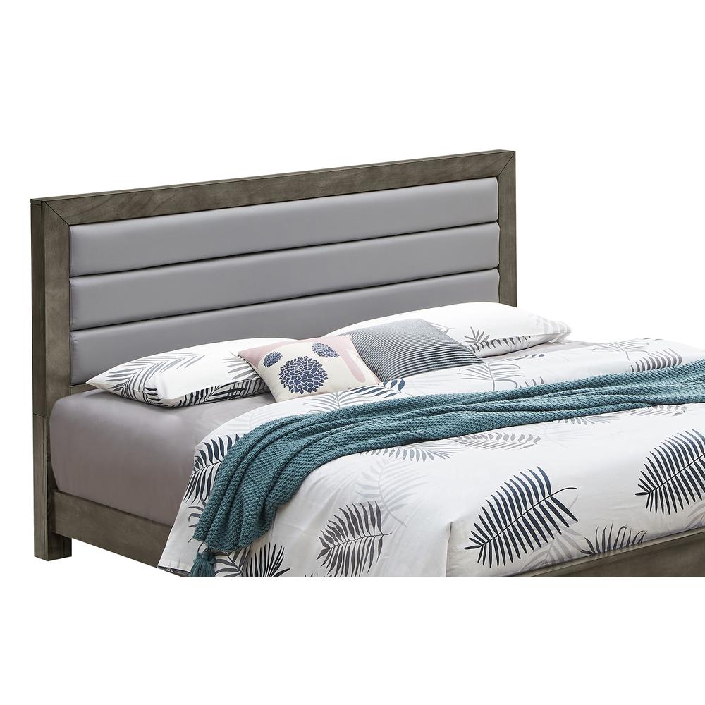 Burlington Gray Upholstered King Panel Bed. Picture 5