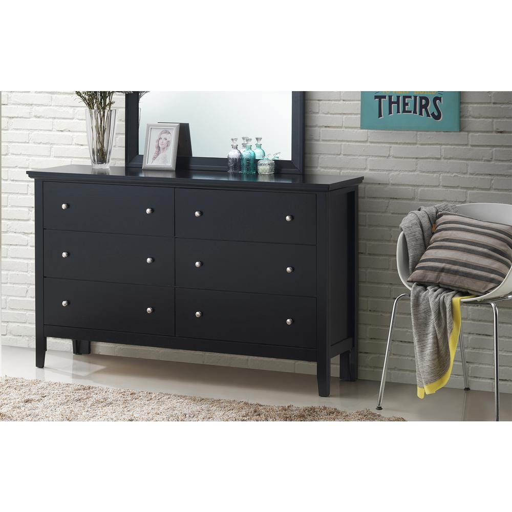 Primo 6-Drawer Black Dresser (36 in. X 16 in. X 59 in.). Picture 5