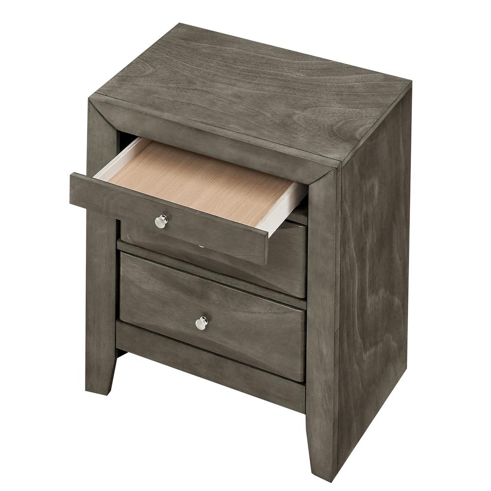 Marilla 3-Drawer Gray Nightstand (28 in. H x 17 in. W x 23 in. D). Picture 1