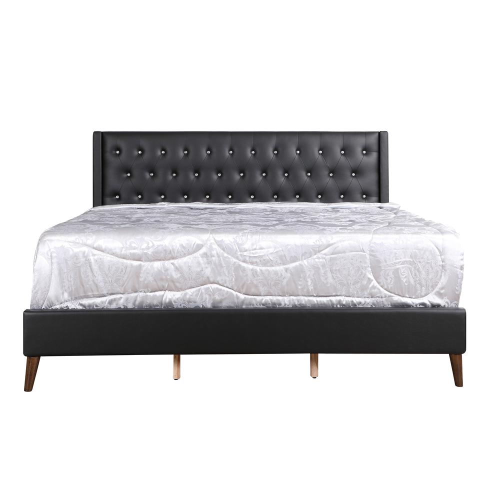 Bergen Black Full Tufted Panel Bed. Picture 2