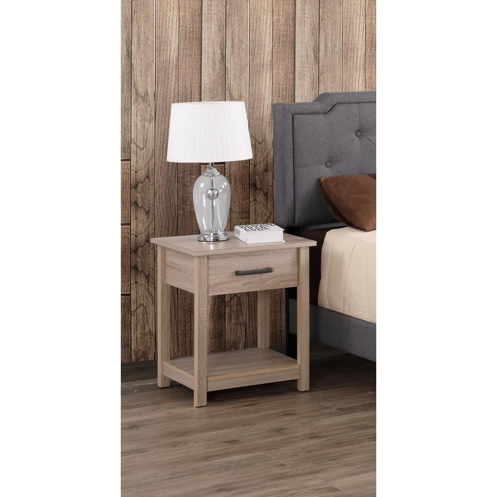 Salem 1-Drawer Sandle Wood Nightstand (24 in. H x 19 in. W x 20 in. D). Picture 5