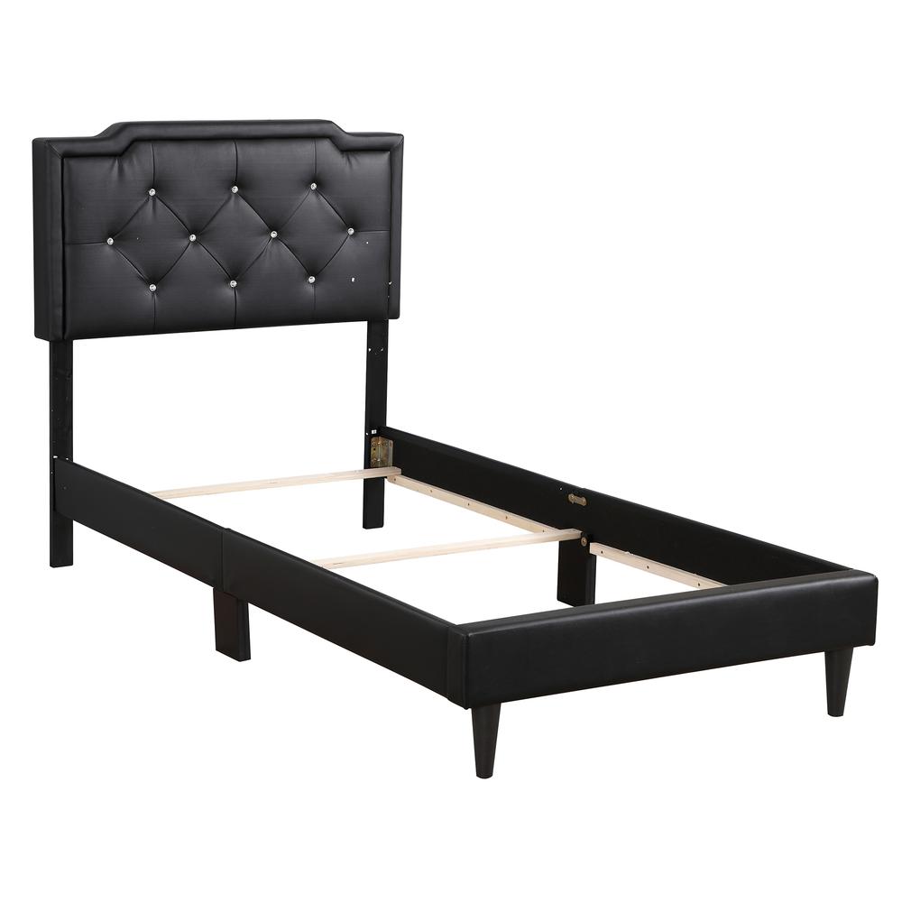 Deb Jewel Black Tufted Twin Panel Bed. Picture 3