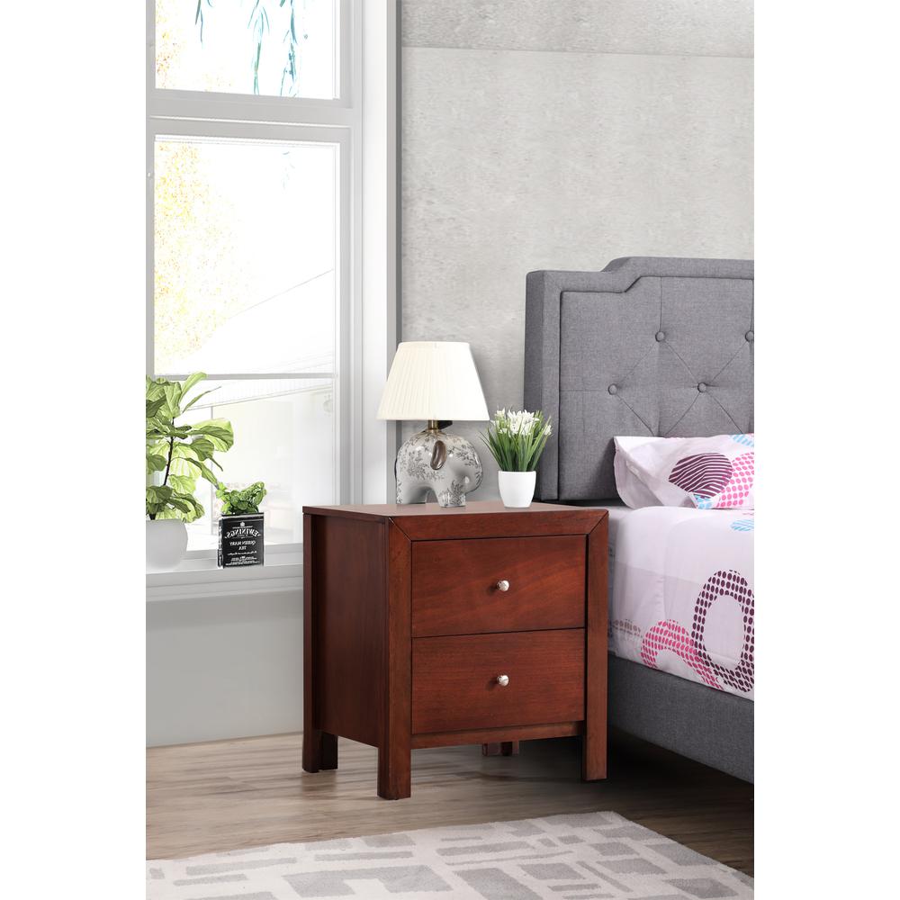 Burlington 2-Drawer Cherry Nightstand (25 in. H x 17 in. W x 22 in. D). Picture 6
