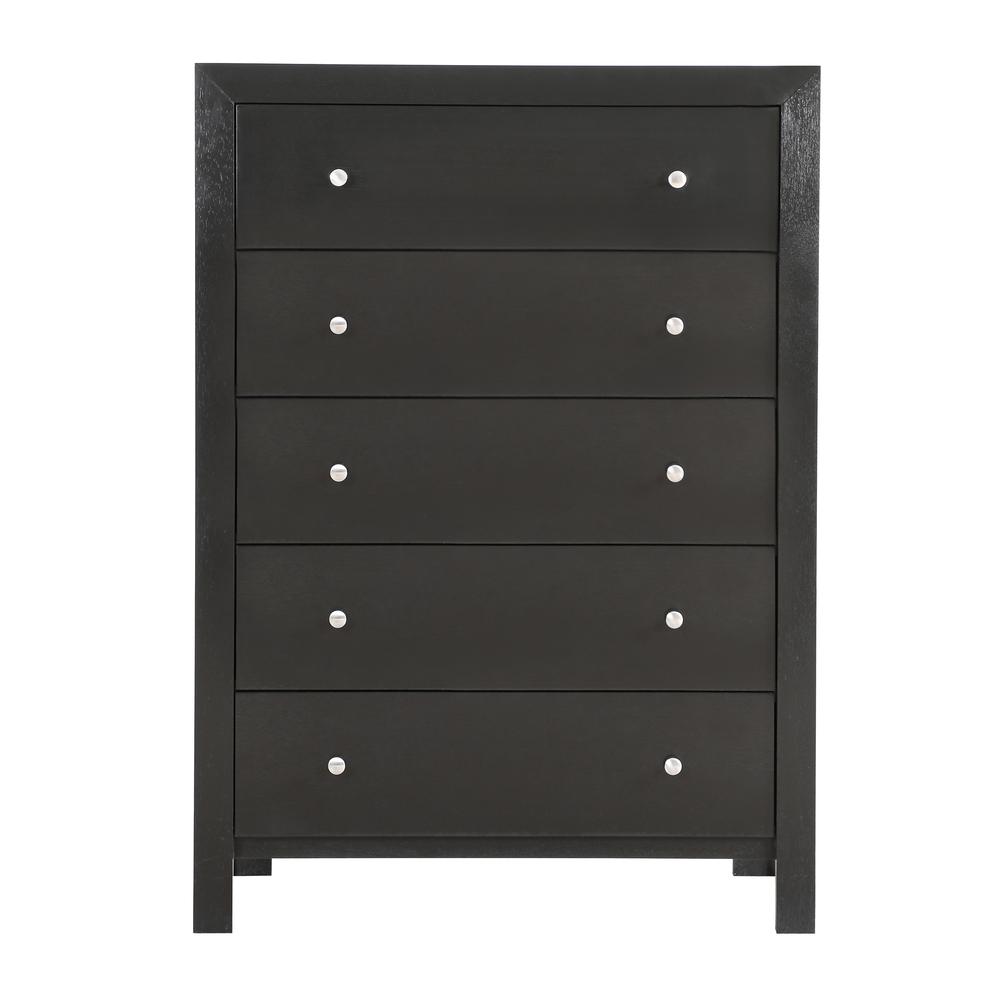 Burlington Black 5 Drawer Chest of Drawers (34 in L. X 17 in W. X 48 in H.). Picture 2