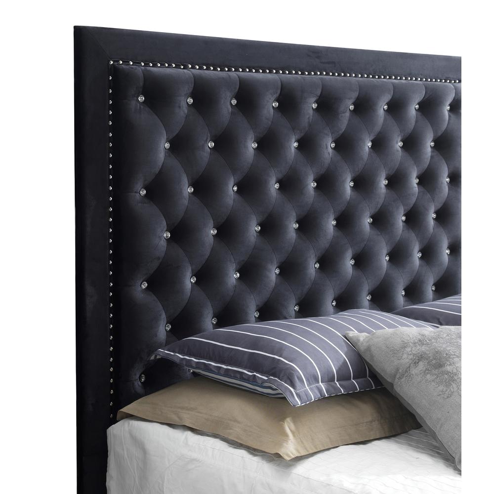 Alba Black Upholstered Full Panel Bed. Picture 4