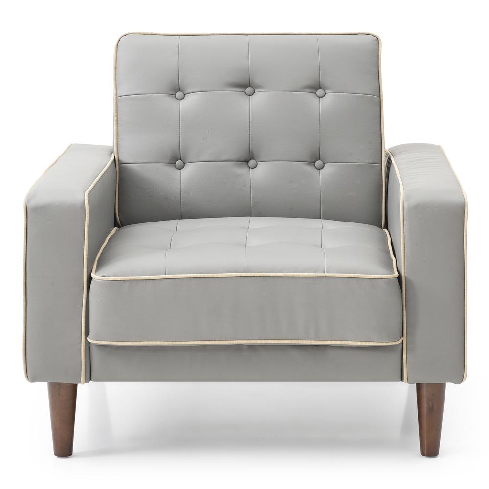 Andrews Gray Tufted Accent Chair. Picture 1