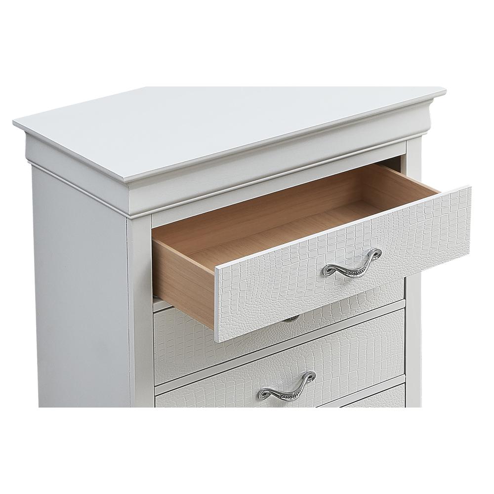 Lorana Silver Champagne 5-Drawer Chest of Drawers (31 in. L X 16 in. W X 48 in. H), PF-G6590-CH. Picture 5