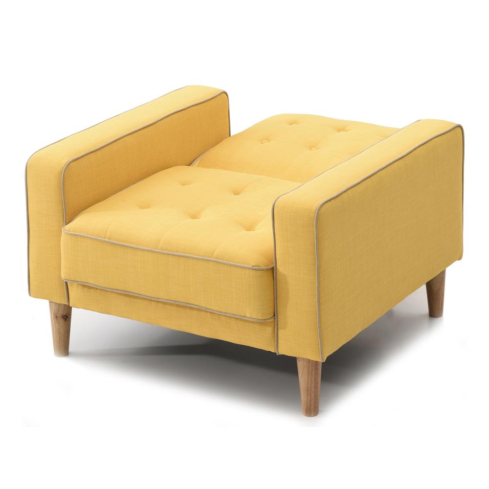Andrews Yellow Tufted Accent Chair. Picture 3