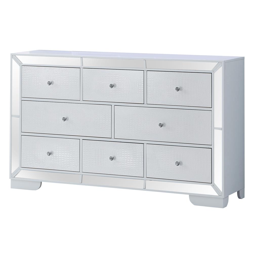 Hollywood Hills 8-Drawer White Dresser (40 in. X 21 in. X 66 in.). Picture 2