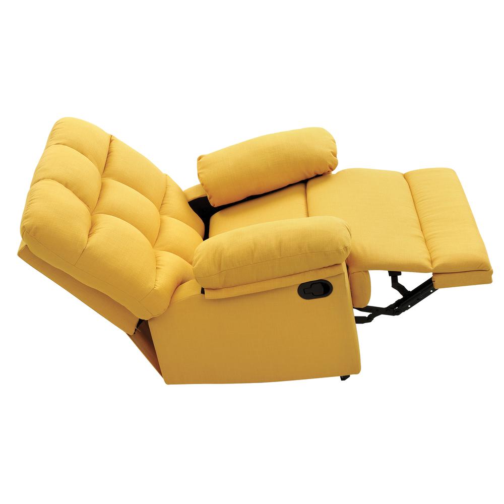 Cindy Yellow Fabric Upholstery Reclining Chair. Picture 2