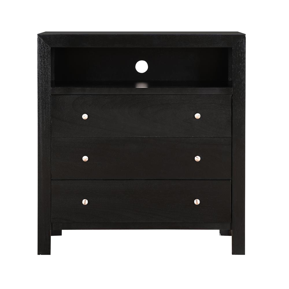 Burlington Black 3 Drawer Chest of Drawers (34 in L. X 17 in W. X 36 in H.). Picture 2