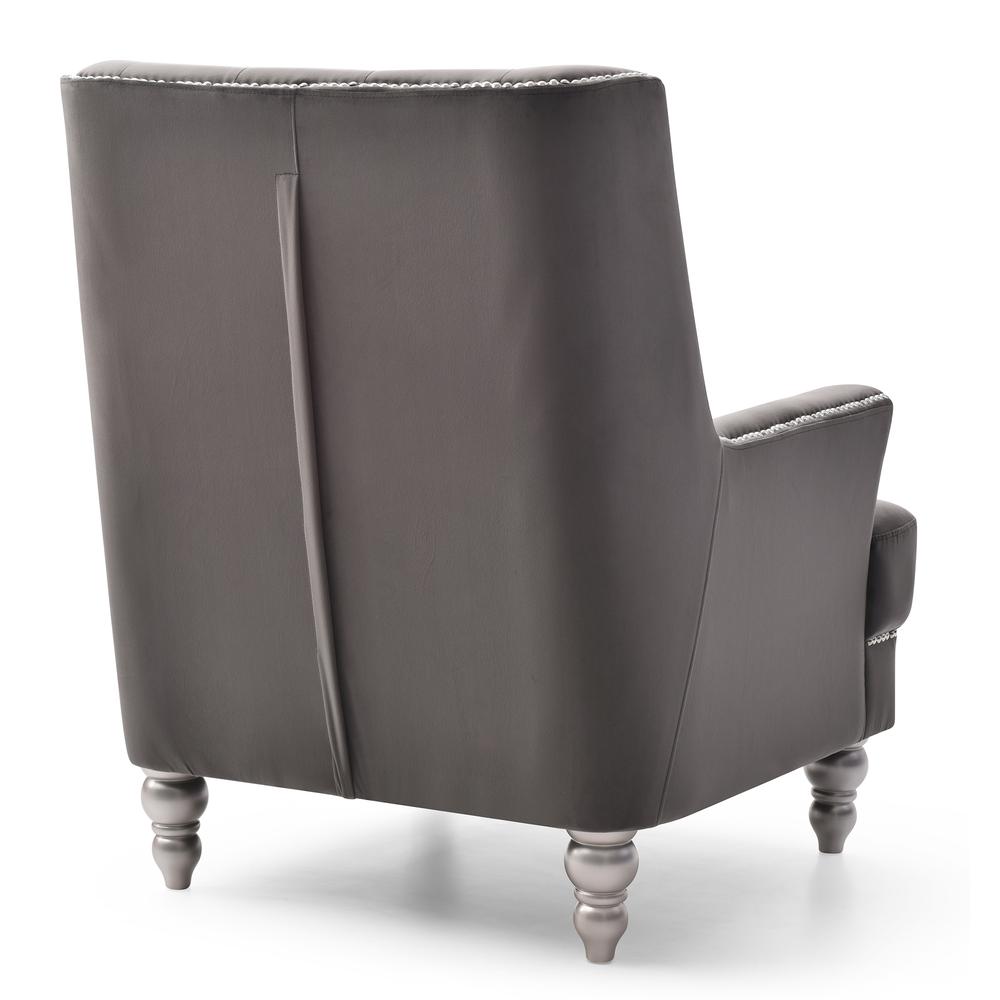 Pamona Dark Gray Upholstered Accent Chair. Picture 4