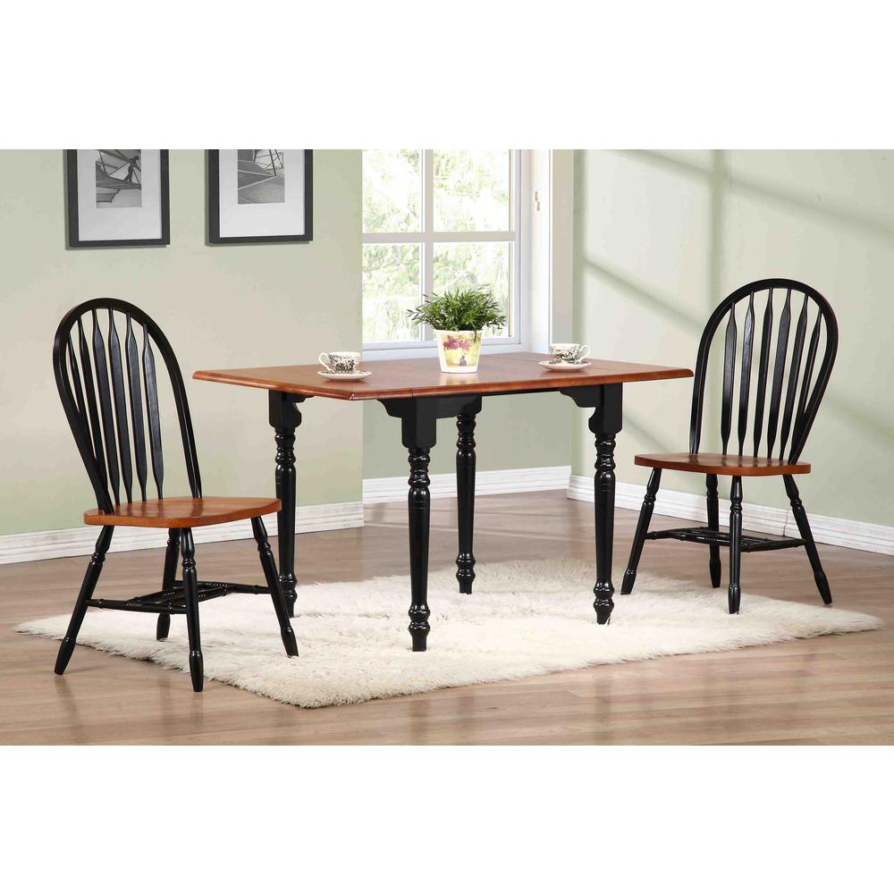 Black Cherry Selections 3-Piece Solid Wood Top Dining Table Set. Picture 6