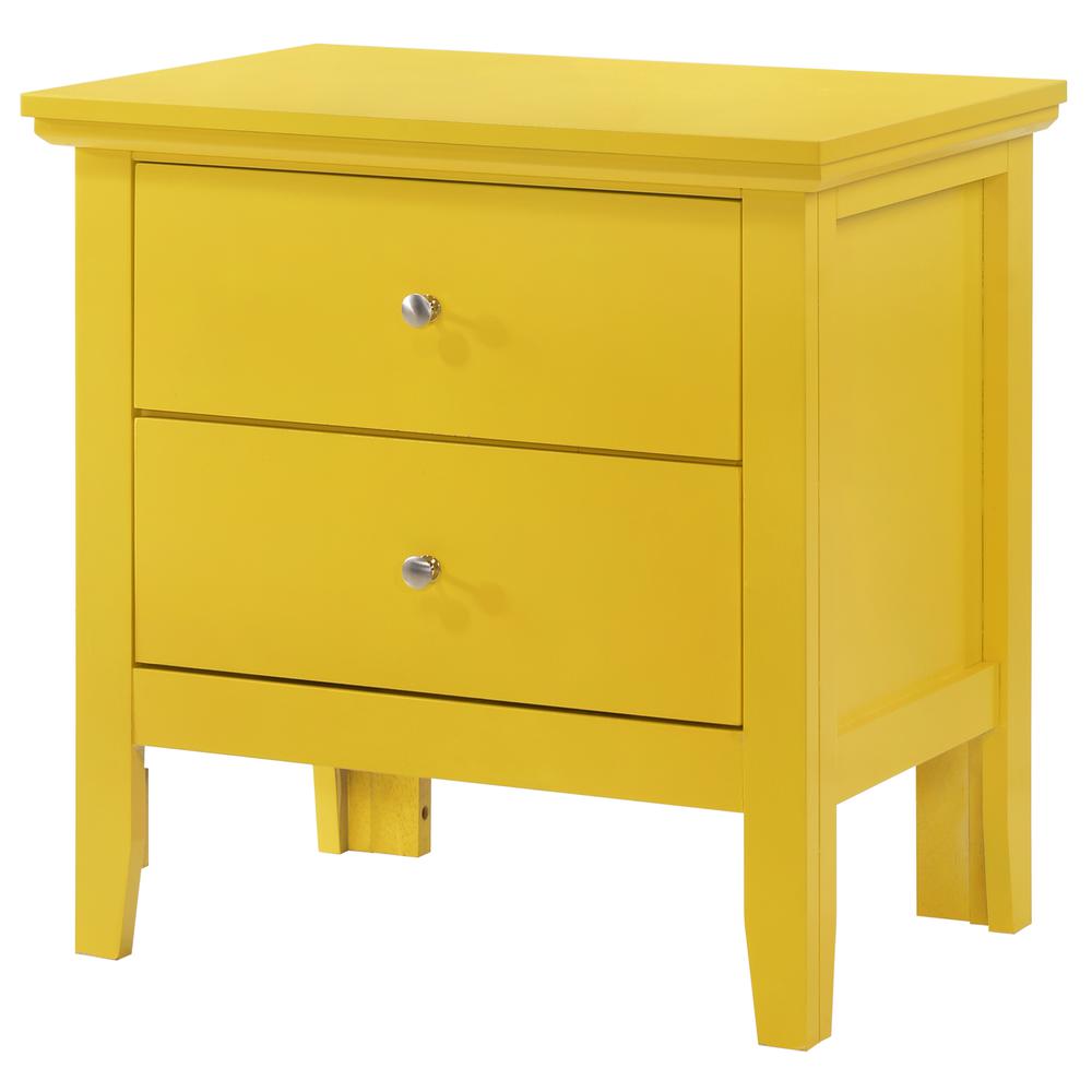Primo 2-Drawer Yellow Nightstand (24 in. H x 15.5 in. W x 19 in. D). Picture 2