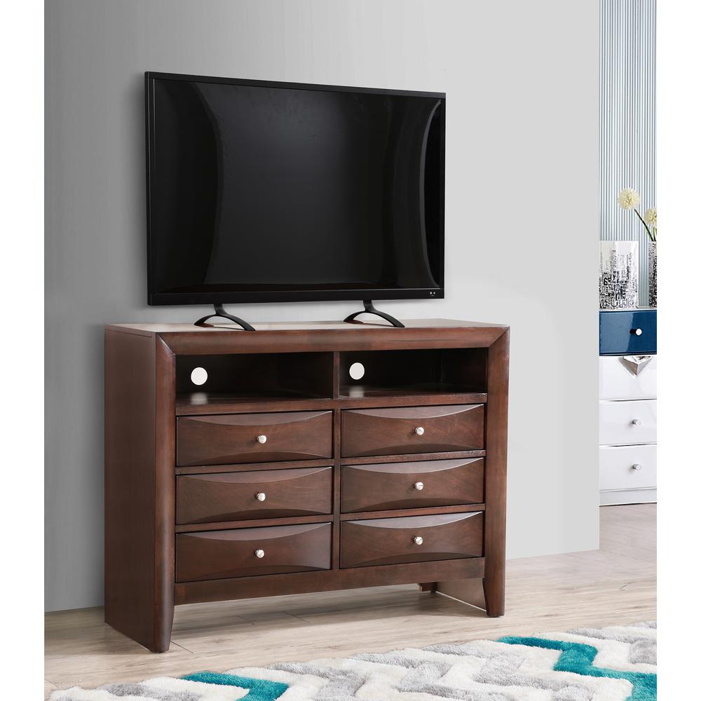 Marilla Cappuccino 6-Drawer Chest of Drawers (47 in. L X 17 in. W X 37 in. H). Picture 7