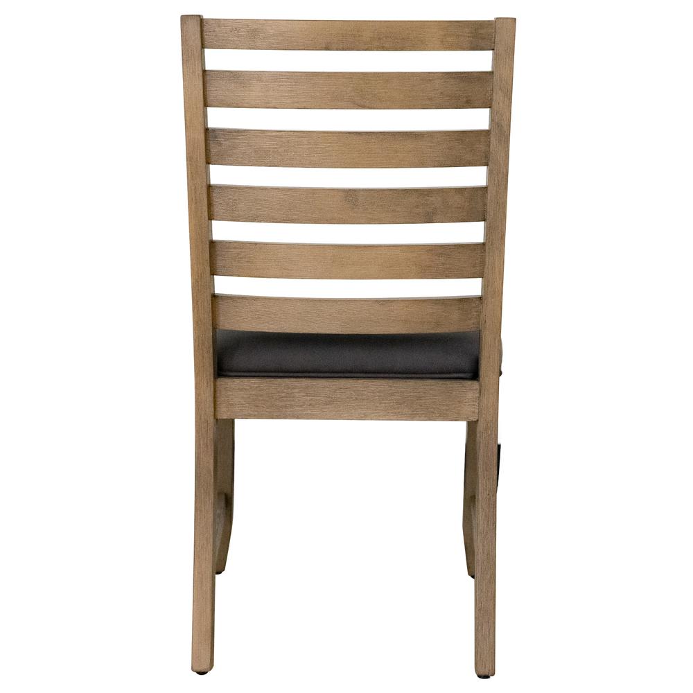 Saunders Desert Brown Upholstered Solid Wood Slat Back Dining Chairs (Set of 2). Picture 5