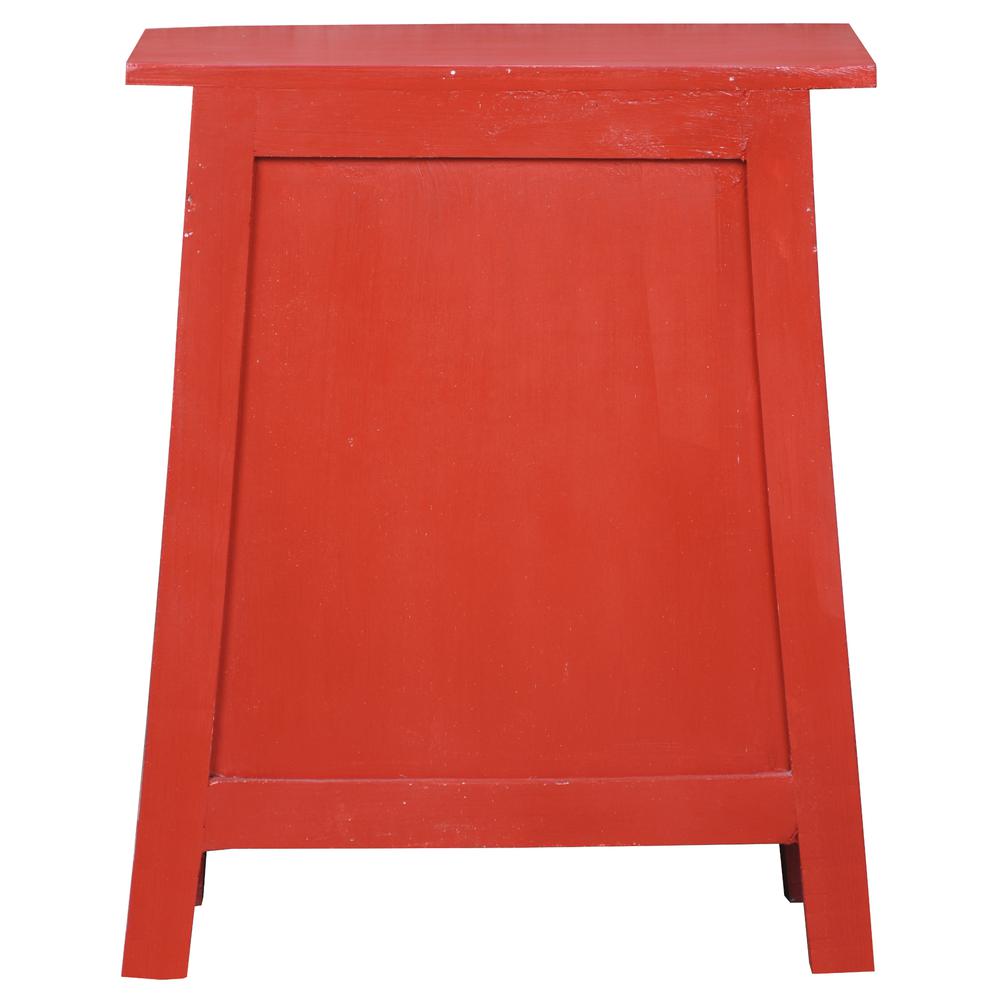 Shabby Chic Cottage 21 in. Red Rectangular Wood End Table. Picture 4
