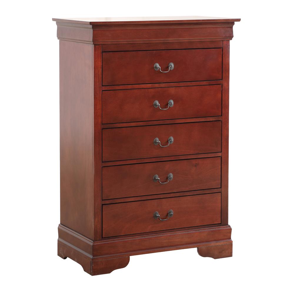 Louis Phillipe Cherry 5 Drawer Chest of Drawers (33 in L. X 18 in W. X 48 in H.). Picture 1