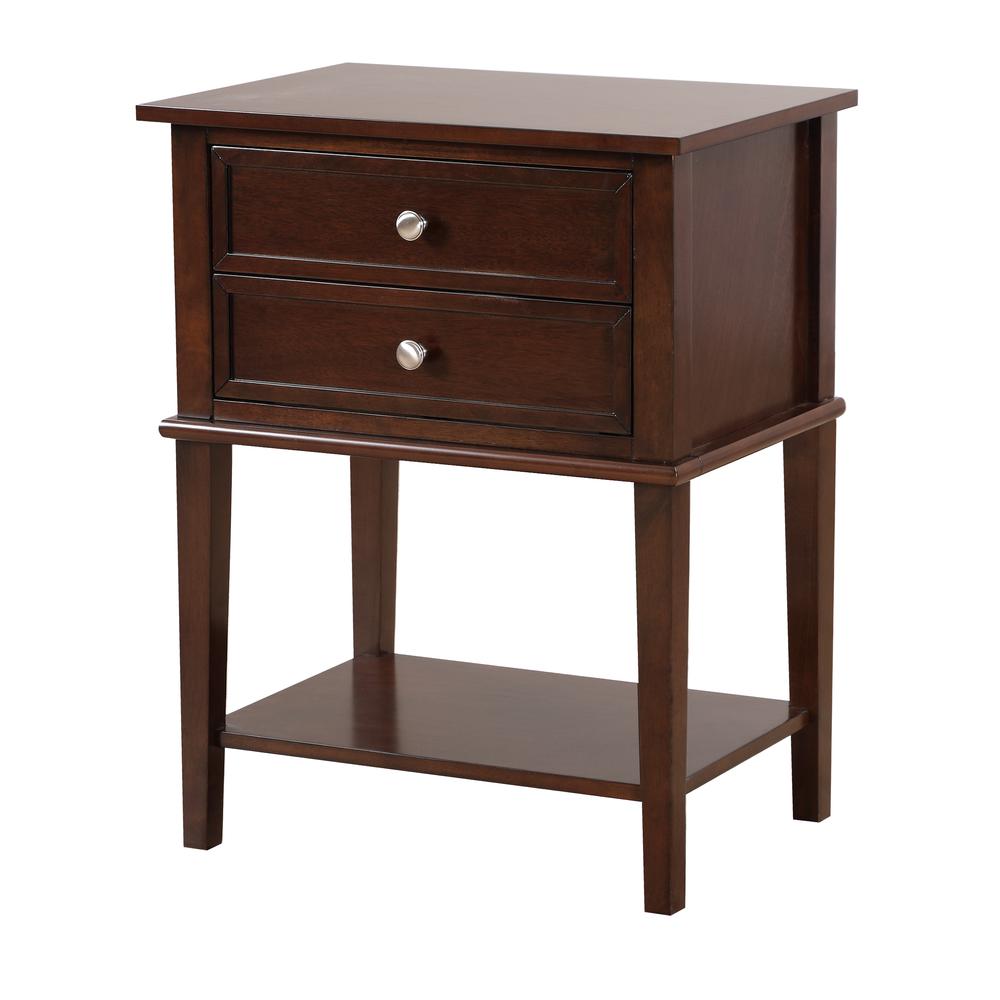 Newton 2-Drawer Cappuccino Nightstand (28 in. H x 16 in. W x 22 in. D). Picture 2