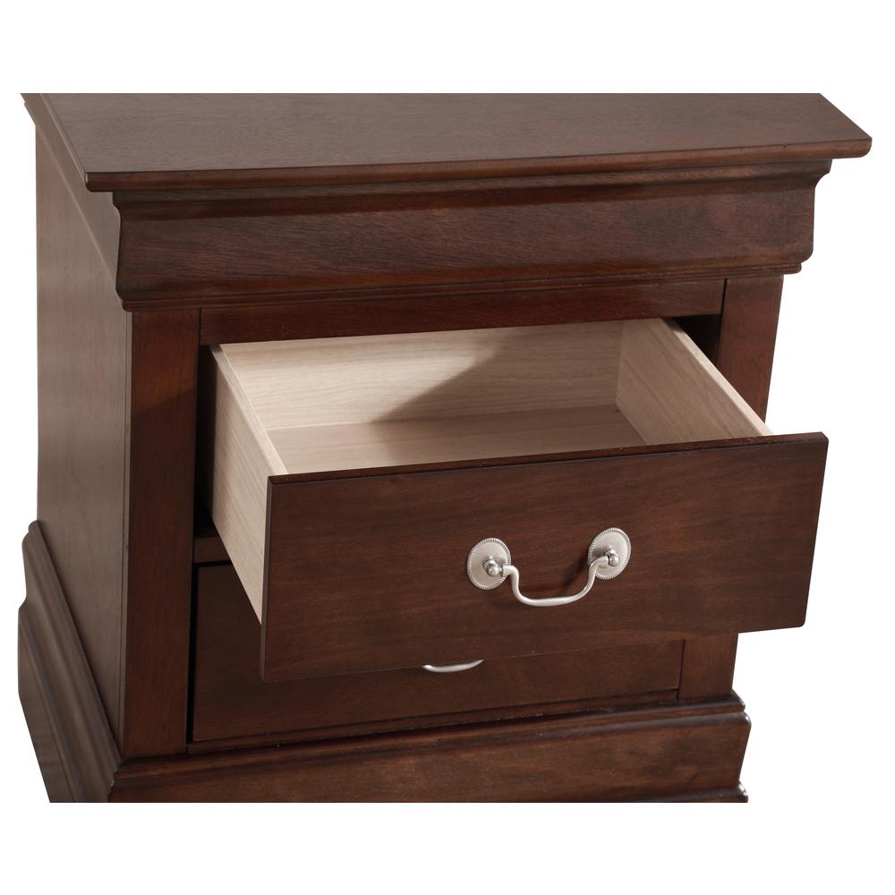 Louis Philippe 2-Drawer Cappuccino Nightstand (24 in. H X 21 in. W X 16 in. D). Picture 3
