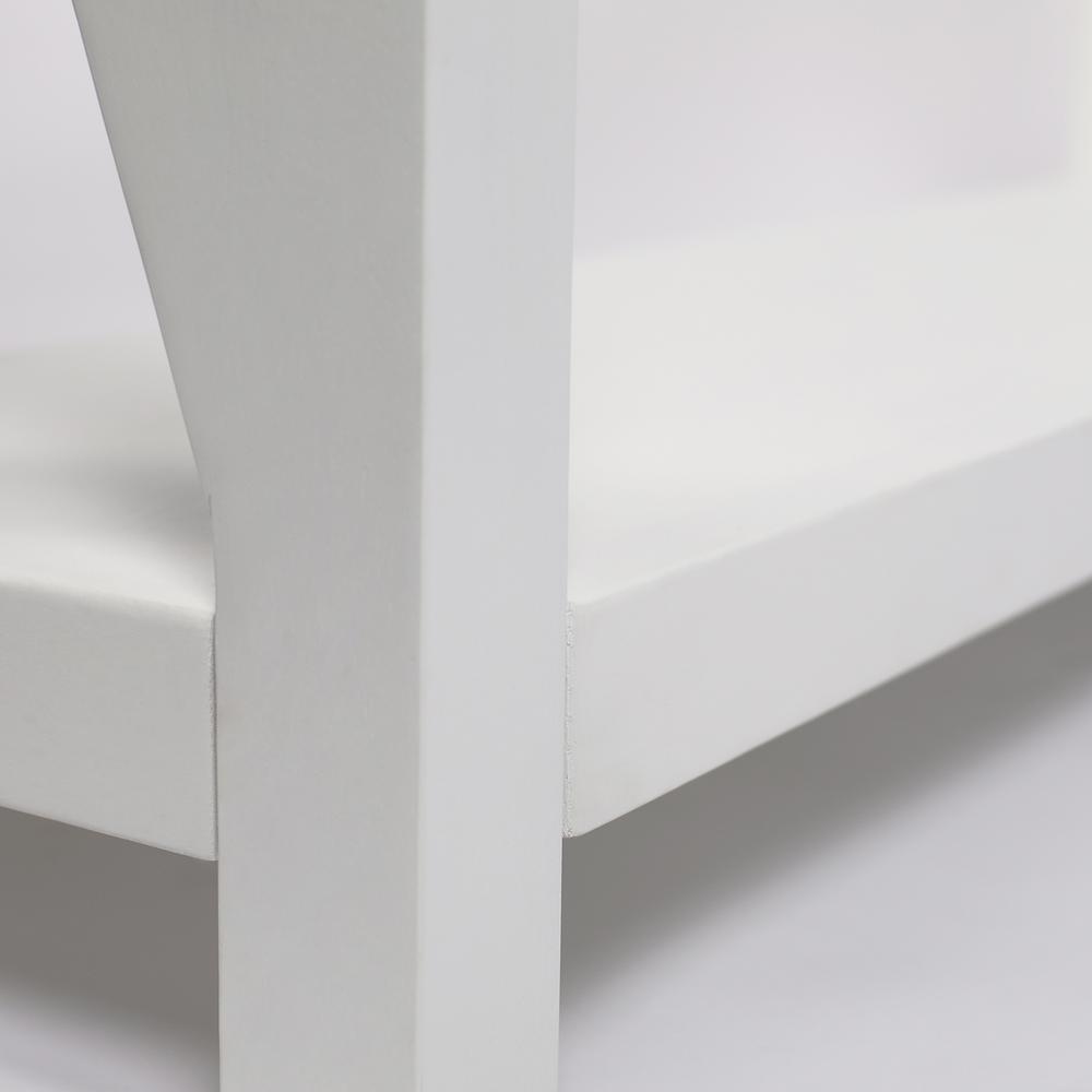 Agatha 39" Rectangular Italian Carrara White Marble Console Table with white color solid wood Legs. Picture 5