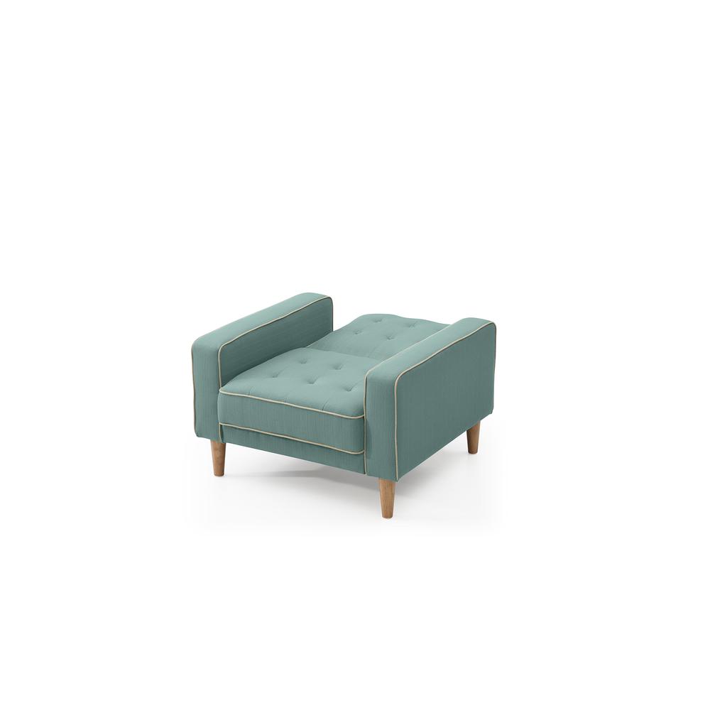 Andrews Teal Tufted Accent Chair. Picture 3