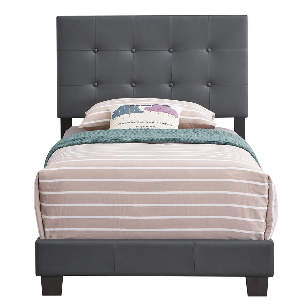 Caldwell Dark Grey Twin Panel Bed. Picture 1