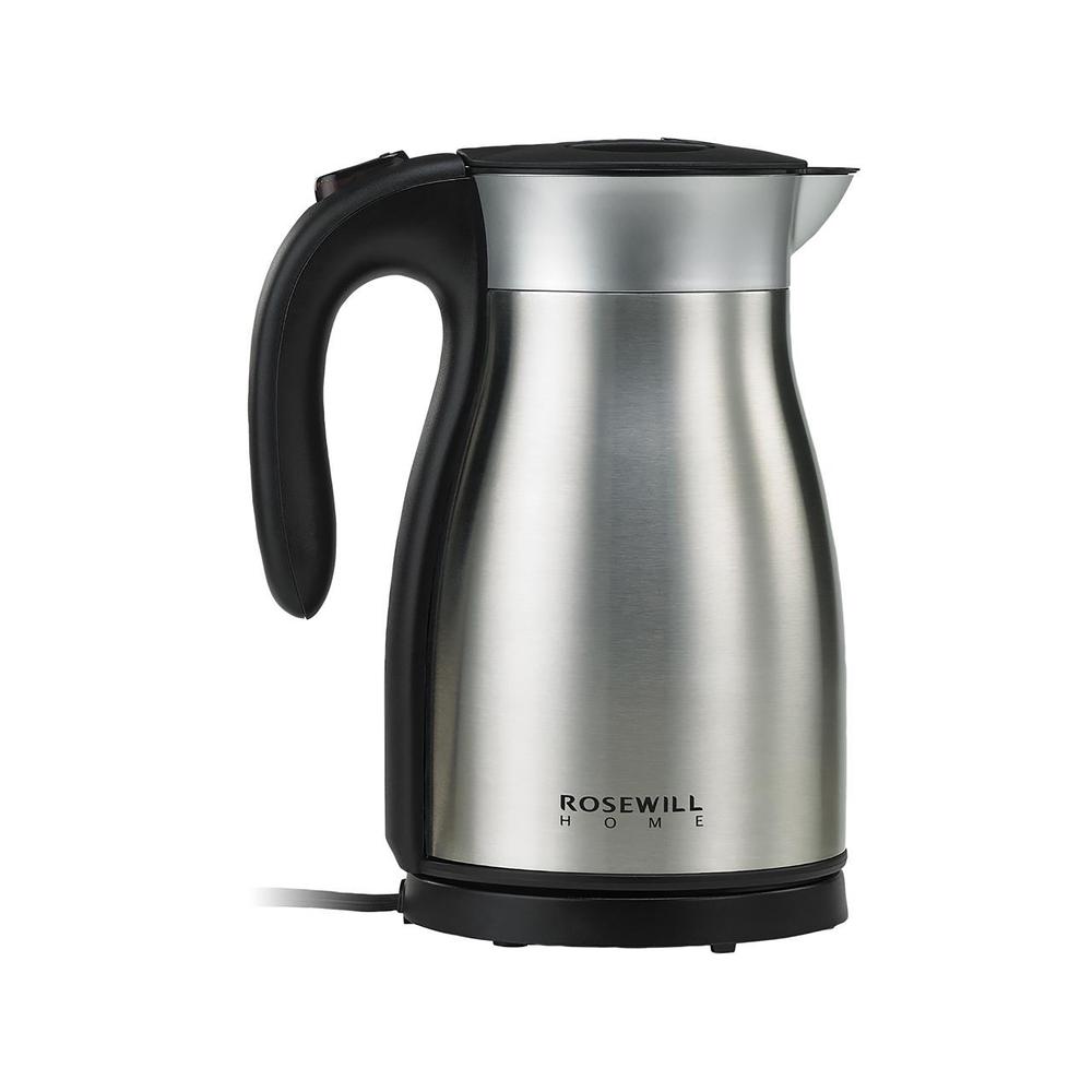 1.7 L Black Stainless Steel Electric Kettle with Double Wall Vacuum Insulated, Keep Cool or Hot Up to 6 Hours. The main picture.