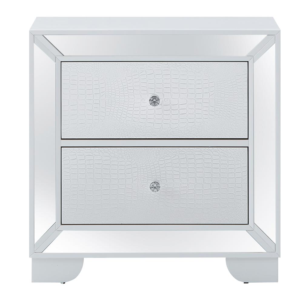 Hollywood Hills 2-Drawer White Nightstand (28 in. H x 17 in. W x 28 in. D). Picture 1
