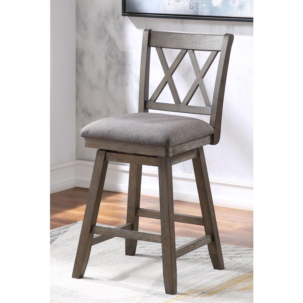 SH XX 37.5 in. Walnut High Back Wood 24 in. Bar Stool. Picture 7